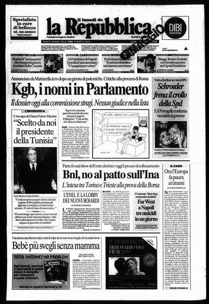 Il lunedì de La repubblica